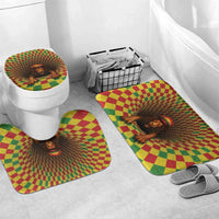 Jamaica Reggae Lion Bathroom Set Reggae Optical 3D Illusion - Wonder Print Shop