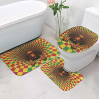 Jamaica Reggae Lion Bathroom Set Reggae Optical 3D Illusion - Wonder Print Shop