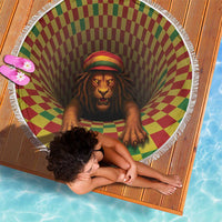 Jamaica Reggae Lion Beach Blanket Reggae Optical 3D Illusion - Wonder Print Shop
