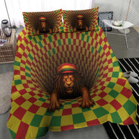 Jamaica Reggae Lion Bedding Set Reggae Optical 3D Illusion - Wonder Print Shop