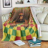 Jamaica Reggae Lion Blanket Reggae Optical 3D Illusion - Wonder Print Shop