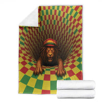 Jamaica Reggae Lion Blanket Reggae Optical 3D Illusion - Wonder Print Shop