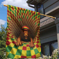 Jamaica Reggae Lion Garden Flag Reggae Optical 3D Illusion - Wonder Print Shop