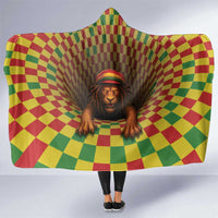 Jamaica Reggae Lion Hooded Blanket Reggae Optical 3D Illusion - Wonder Print Shop