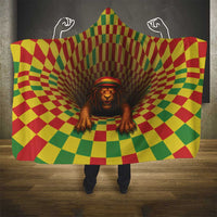Jamaica Reggae Lion Hooded Blanket Reggae Optical 3D Illusion - Wonder Print Shop