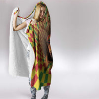 Jamaica Reggae Lion Hooded Blanket Reggae Optical 3D Illusion - Wonder Print Shop