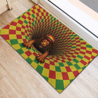 Jamaica Reggae Lion Rubber Doormat Reggae Optical 3D Illusion - Wonder Print Shop