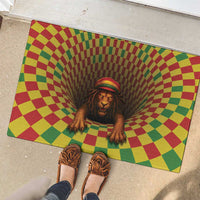 Jamaica Reggae Lion Rubber Doormat Reggae Optical 3D Illusion - Wonder Print Shop