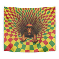 Jamaica Reggae Lion Tapestry Reggae Optical 3D Illusion - Wonder Print Shop