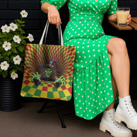 Jamaica Reggae Witch Tote Bag Reggae Optical 3D Illusion - Wonder Print Shop