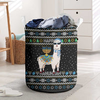 Happy Hanukkah Llama Laundry Basket Funny Menorah for Jewish Holiday - Wonder Print Shop