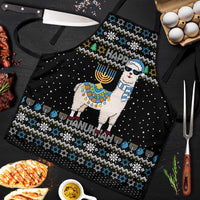 Happy Hanukkah Llama Apron Funny Menorah for Jewish Holiday - Wonder Print Shop