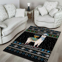 Happy Hanukkah Llama Area Rug Funny Menorah for Jewish Holiday - Wonder Print Shop