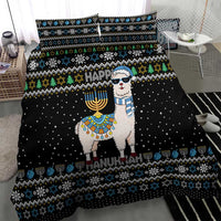 Happy Hanukkah Llama Bedding Set Funny Menorah for Jewish Holiday - Wonder Print Shop