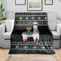 Happy Hanukkah Llama Blanket Funny Menorah for Jewish Holiday - Wonder Print Shop