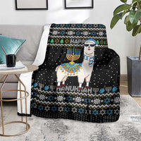 Happy Hanukkah Llama Blanket Funny Menorah for Jewish Holiday - Wonder Print Shop