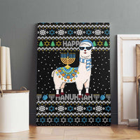 Happy Hanukkah Llama Canvas Wall Art Funny Menorah for Jewish Holiday - Wonder Print Shop