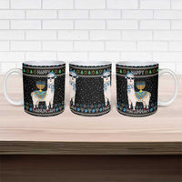 Happy Hanukkah Llama Ceramic Mug Funny Menorah for Jewish Holiday - Wonder Print Shop