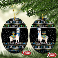 Happy Hanukkah Llama Ceramic Ornament Funny Menorah for Jewish Holiday - Wonder Print Shop
