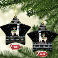 Happy Hanukkah Llama Ceramic Ornament Funny Menorah for Jewish Holiday - Wonder Print Shop