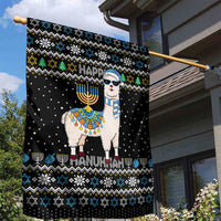 Happy Hanukkah Llama Garden Flag Funny Menorah for Jewish Holiday - Wonder Print Shop