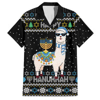 Happy Hanukkah Llama Hawaiian Shirt Funny Menorah for Jewish Holiday - Wonder Print Shop