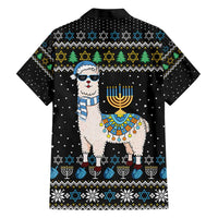 Happy Hanukkah Llama Hawaiian Shirt Funny Menorah for Jewish Holiday - Wonder Print Shop