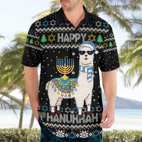 Happy Hanukkah Llama Hawaiian Shirt Funny Menorah for Jewish Holiday - Wonder Print Shop