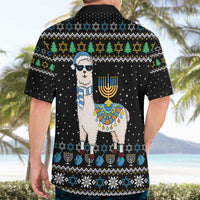 Happy Hanukkah Llama Hawaiian Shirt Funny Menorah for Jewish Holiday - Wonder Print Shop
