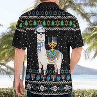 Happy Hanukkah Llama Hawaiian Shirt Funny Menorah for Jewish Holiday - Wonder Print Shop