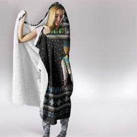 Happy Hanukkah Llama Hooded Blanket Funny Menorah for Jewish Holiday - Wonder Print Shop