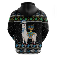 Happy Hanukkah Llama Hoodie Funny Menorah for Jewish Holiday - Wonder Print Shop