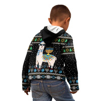Happy Hanukkah Llama Kid Hoodie Funny Menorah for Jewish Holiday - Wonder Print Shop