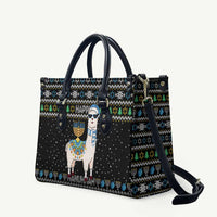 Happy Hanukkah Llama Leather Bag Funny Menorah for Jewish Holiday - Wonder Print Shop