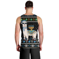 Happy Hanukkah Llama Men Tank Top Funny Menorah for Jewish Holiday - Wonder Print Shop