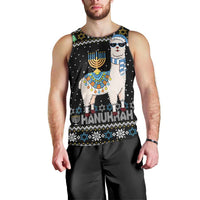 Happy Hanukkah Llama Men Tank Top Funny Menorah for Jewish Holiday - Wonder Print Shop