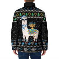Happy Hanukkah Llama Padded Jacket Funny Menorah for Jewish Holiday - Wonder Print Shop