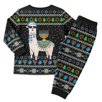 Happy Hanukkah Llama Christmas Pajama Set Funny Menorah for Jewish Holiday - Wonder Print Shop
