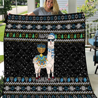 Happy Hanukkah Llama Quilt Funny Menorah for Jewish Holiday - Wonder Print Shop