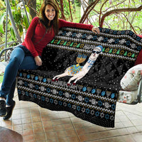 Happy Hanukkah Llama Quilt Funny Menorah for Jewish Holiday - Wonder Print Shop