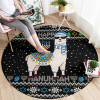 Happy Hanukkah Llama Round Carpet Funny Menorah for Jewish Holiday - Wonder Print Shop