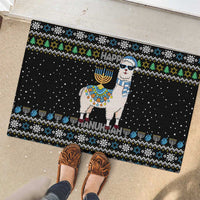 Happy Hanukkah Llama Rubber Doormat Funny Menorah for Jewish Holiday - Wonder Print Shop