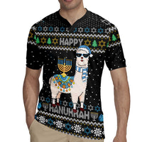 Happy Hanukkah Llama Rugby Jersey Funny Menorah for Jewish Holiday - Wonder Print Shop