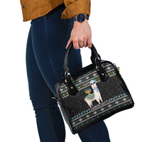 Happy Hanukkah Llama Shoulder Handbag Funny Menorah for Jewish Holiday - Wonder Print Shop