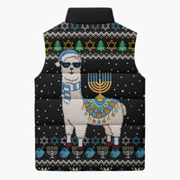 Happy Hanukkah Llama Sleeveless Puffer Jacket Funny Menorah for Jewish Holiday - Wonder Print Shop