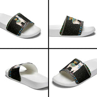 Happy Hanukkah Llama Slide Sandals Funny Menorah for Jewish Holiday - Wonder Print Shop