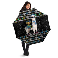 Happy Hanukkah Llama Umbrella Funny Menorah for Jewish Holiday - Wonder Print Shop
