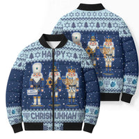 Chrismukkah Nutcracker Bomber Puffer Jacket Funny Hanukkah Xmas Style - Wonder Print Shop