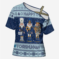 Chrismukkah Nutcracker Cross Shoulder Shirt Funny Hanukkah Xmas Style - Wonder Print Shop