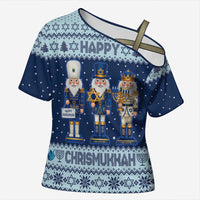Chrismukkah Nutcracker Cross Shoulder Shirt Funny Hanukkah Xmas Style - Wonder Print Shop